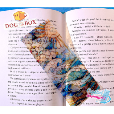 Marque-page Soleil et vagues n.1 - Marque-page transparent fait main | Effet vitrail, cristal | marque-page élégant