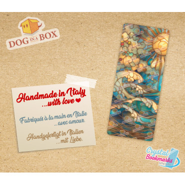 Segnalibro sole e onde n.1 - Segnalibro trasparente fatto a mano | Effetto vetro, cristallo | Segnalibro elegante