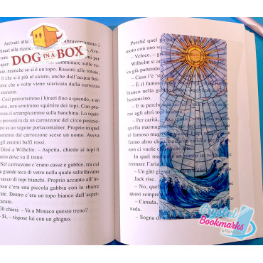 Sun and waves Bookmark n.2 - Handmade Transparent Bookmark | Crystal, Stained Glass Effect | elegant bookmark