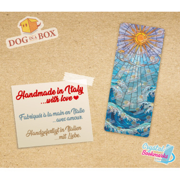 Sun and waves Bookmark n.2 - Handmade Transparent Bookmark | Crystal, Stained Glass Effect | elegant bookmark