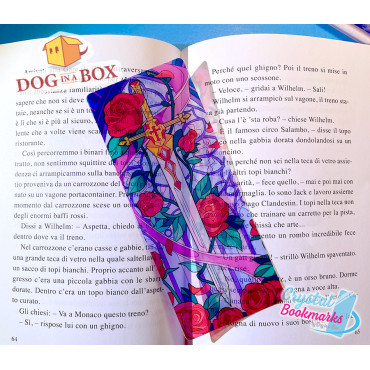 Schwert Lesezeichen Nr. 1 – Handgemachtes transparentes Lesezeichen | Kristall, Buntglas Effekt | fantasy Lesezeichen