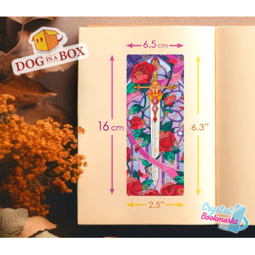 Marque-page Épée n.1 - Marque-page transparent fait main | Effet vitrail, cristal | fantasy marque-page