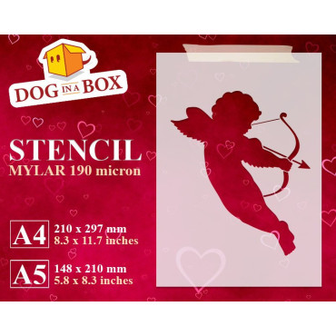 Cupid stencil n.2 - Reusable wedding stencil for wood sings, invitations, wedding cake decor or wall painting