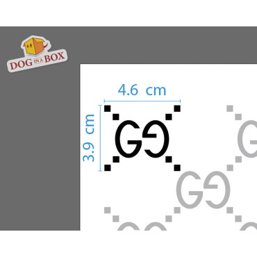 Stencil trama fantasia Gucci n.2 - Stencil marchio di moda per pittura su tessuti, pareti, plastica