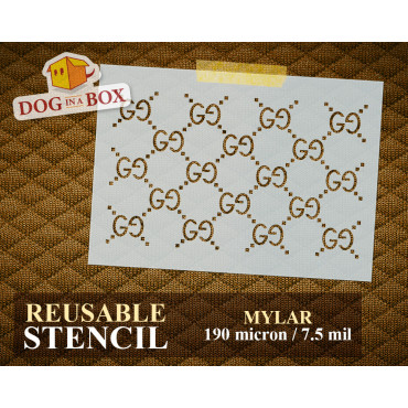 Gucci pattern stencil n.2 - Fashion brand logo stencil for painting on walls, fabrics, plastic