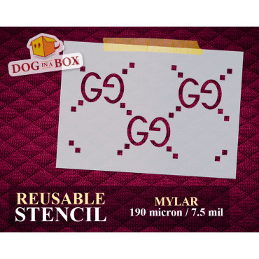Gucci pattern stencil n.4 - Fashion brand logo stencil for painting on walls, fabrics, plastic
