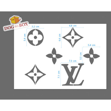 Stencil logo Louis Vuitton n.5 - Stencil marchio di moda per pittura su tessuti, pareti, plastica