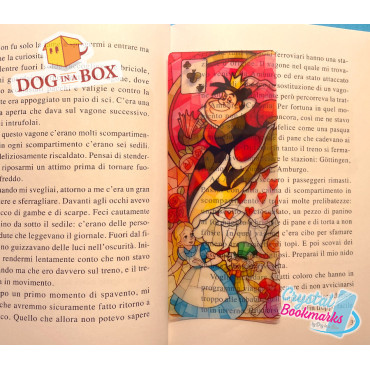 Alice Bookmark n.3 - Handmade Transparent Bookmark | Crystal, Stained Glass Effect | Disney bookmark