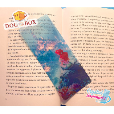 Ariel Bookmark n.4 - Handmade Transparent Bookmark | Crystal, Stained Glass Effect | Disney bookmark