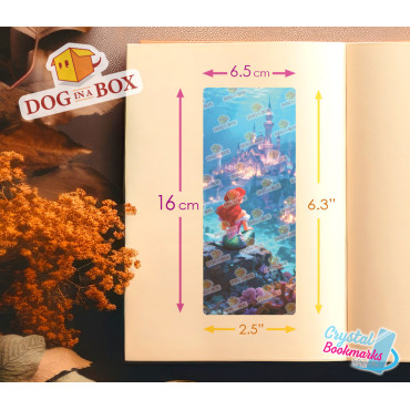 Ariel Bookmark n.4 - Handmade Transparent Bookmark | Crystal, Stained Glass Effect | Disney bookmark