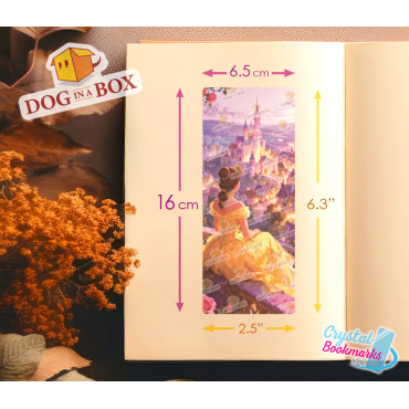Belle Bookmark n.2 - Handmade Transparent Bookmark | Crystal, Stained Glass Effect | Disney Beauty and the Beast