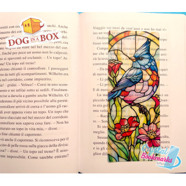 Bird Bookmark n.1 - Handmade Transparent Bookmark | Crystal, Stained Glass Effect | animal bookmark