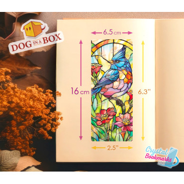 Bird Bookmark n.1 - Handmade Transparent Bookmark | Crystal, Stained Glass Effect | animal bookmark