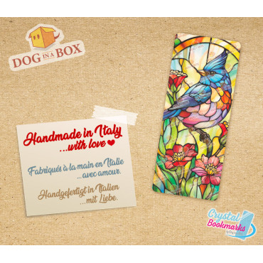 Bird Bookmark n.1 - Handmade Transparent Bookmark | Crystal, Stained Glass Effect | animal bookmark