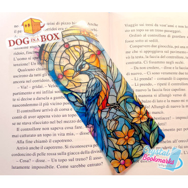 Bird Bookmark n.2 - Handmade Transparent Bookmark | Crystal, Stained Glass Effect | animal bookmark