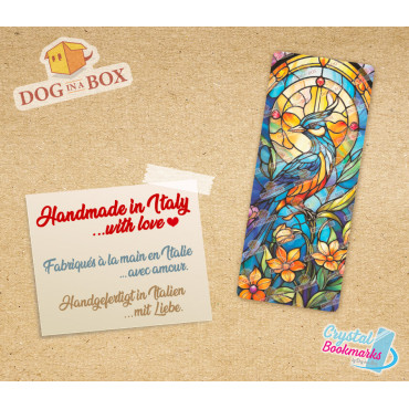 Bird Bookmark n.2 - Handmade Transparent Bookmark | Crystal, Stained Glass Effect | animal bookmark