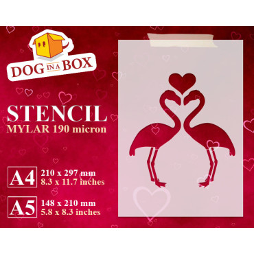 Flamingos stencil - Reusable love stencil for wood signs, walls or fabrics.
