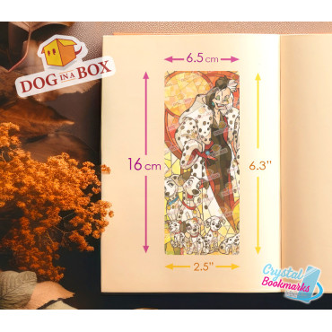 Cruella De Vil Bookmark n.1 - Handmade Transparent Bookmark | Crystal, Stained Glass Effect | Disney Dalmatians