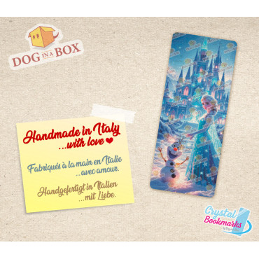 Elsa Lesezeichen Nr. 3 – Handgemachtes transparentes Lesezeichen | Kristall, Buntglas Effekt | Disney Frozen