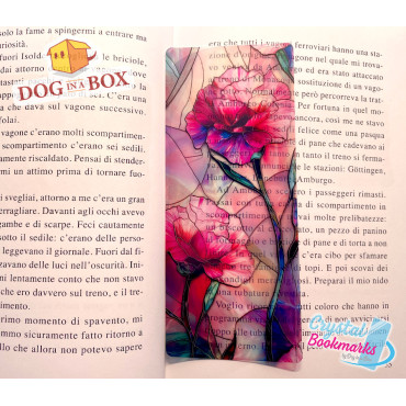 Flowers Bookmark n.4 - Handmade Transparent Bookmark | Crystal, Stained Glass Effect | classy bookmark