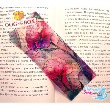 Flowers Bookmark n.4 - Handmade Transparent Bookmark | Crystal, Stained Glass Effect | classy bookmark