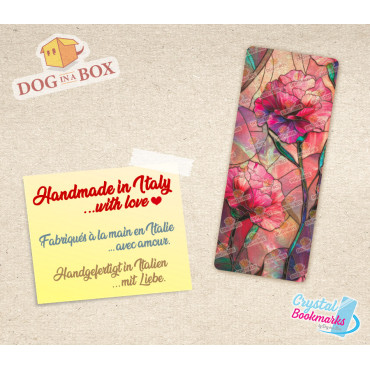 Flowers Bookmark n.4 - Handmade Transparent Bookmark | Crystal, Stained Glass Effect | classy bookmark