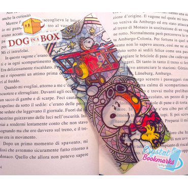 Segnalibro Snoopy n.1 - Segnalibro trasparente fatto a mano | Effetto vetro, cristallo | segnalibro cartoni animati
