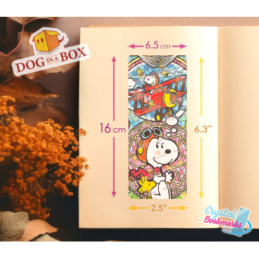 Marque-page Snoopy n.1 - Marque-page transparent fait main | Effet vitrail, cristal | Marque-page Dessin animé