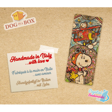 Marque-page Snoopy n.1 - Marque-page transparent fait main | Effet vitrail, cristal | Marque-page Dessin animé