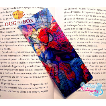 Spider-Man Lesezeichen Nr. 2 – Handgemachtes transparentes Lesezeichen | Kristall, Buntglas Effekt | Marvel Avengers