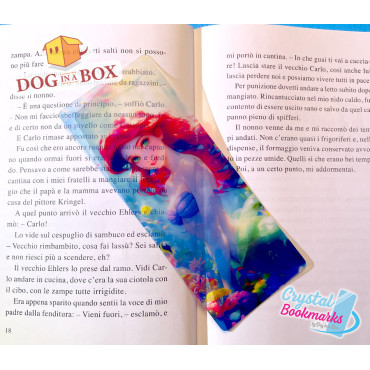 Ariel Bookmark n.1 - Handmade Transparent Bookmark | Crystal, Stained Glass Effect | Disney bookmark