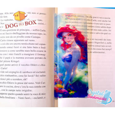Ariel Lesezeichen Nr. 1 – Handgemachtes transparentes Lesezeichen | Kristall, Buntglas Effekt | Disney Lesezeichen