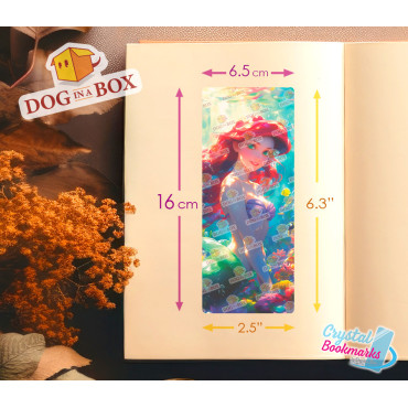 Ariel Bookmark n.1 - Handmade Transparent Bookmark | Crystal, Stained Glass Effect | Disney bookmark