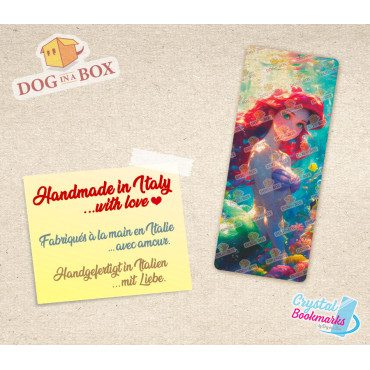 Ariel Bookmark n.1 - Handmade Transparent Bookmark | Crystal, Stained Glass Effect | Disney bookmark