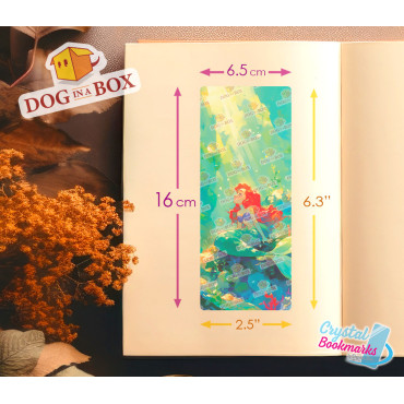 Ariel Bookmark n.2 - Handmade Transparent Bookmark | Crystal, Stained Glass Effect | Disney bookmark