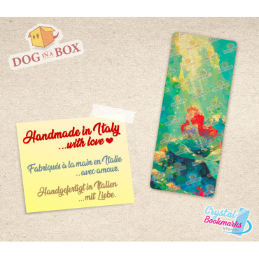 Ariel Bookmark n.2 - Handmade Transparent Bookmark | Crystal, Stained Glass Effect | Disney bookmark