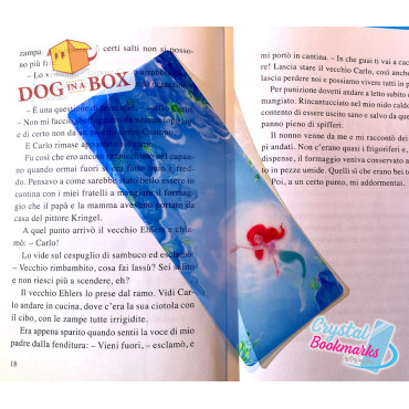 Ariel Lesezeichen Nr. 3 – Handgemachtes transparentes Lesezeichen | Kristall, Buntglas Effekt | Disney Lesezeichen