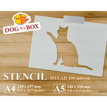 Cat stencil n.6 - Reusable cat stencil for veterinary and animal shop, wall painting and fabrics