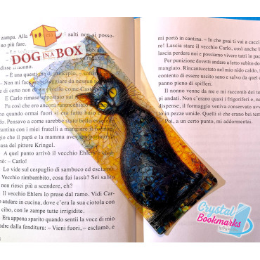 Cat Bookmark n.5 - Handmade Transparent Bookmark | Crystal, Stained Glass Effect | cute bookmark