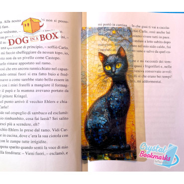 Cat Bookmark n.5 - Handmade Transparent Bookmark | Crystal, Stained Glass Effect | cute bookmark