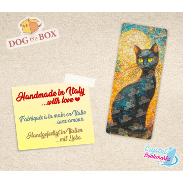 Marque-page Chat n.5 - Marque-page transparent fait main | Effet vitrail, cristal | joli marque-page