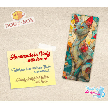 Cat Bookmark n.6 - Handmade Transparent Bookmark | Crystal, Stained Glass Effect | cute bookmark
