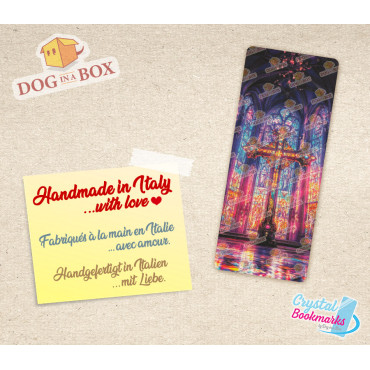 Cross Bookmark n.1 - Handmade Transparent Bookmark | Crystal, Stained Glass Effect | christian bookmark