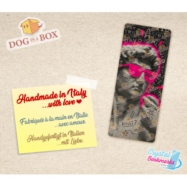 Marque-page Le David de Michel-Ange n.1 - Marque-page transparent fait main | Effet vitrail, cristal | Pop Art