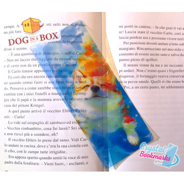 Marque-page chien n.2 - Marque-page transparent fait main | Effet vitrail, cristal | joli marque-page