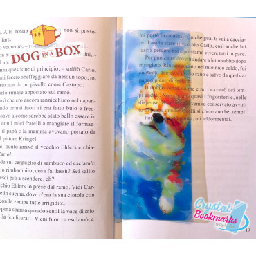 Marque-page chien n.2 - Marque-page transparent fait main | Effet vitrail, cristal | joli marque-page