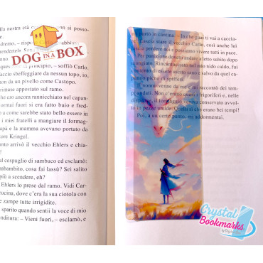 Dragon and Girl Bookmark n.1 - Handmade Transparent Bookmark | Crystal, Stained Glass Effect | Anime bookmark