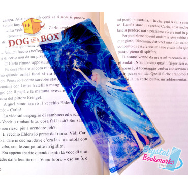 Elsa Bookmark n.2 - Handmade Transparent Bookmark | Crystal, Stained Glass Effect | Disney Frozen