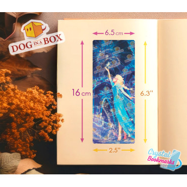 Elsa Bookmark n.2 - Handmade Transparent Bookmark | Crystal, Stained Glass Effect | Disney Frozen