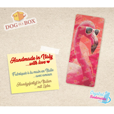 Flamingo Bookmark n.1 - Handmade Transparent Bookmark | Crystal, Stained Glass Effect | Pop Art